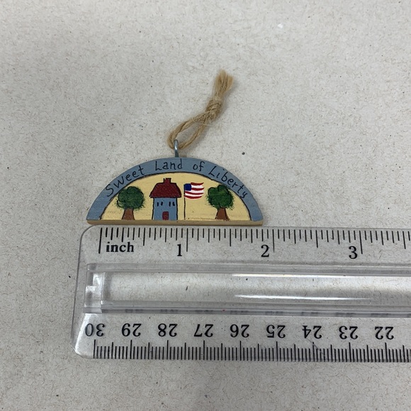 4 piece wooden USA, Sweet Land of Liberty, tiny decorations, vintage, patriotic - Picture 5 of 16